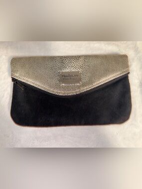 Madison Handbag Two-Tone Black and Metallic Clutch